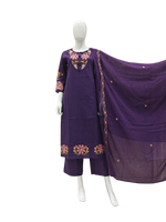 Premium Dobby cotton embroidered suit set