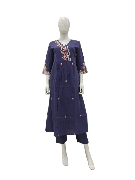 Premium embroidery cotton kurta pant