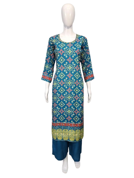 Wow gaji muslin silk bandhani kurta pant
