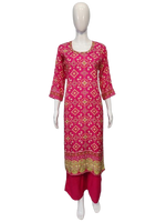 Wow gaji muslin silk bandhani kurta pant
