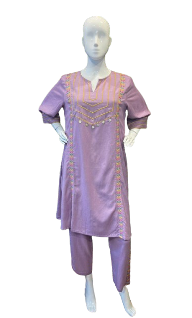 Pretty cotton embroidered kurta pant