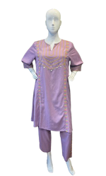 Pretty cotton embroidered kurta pant