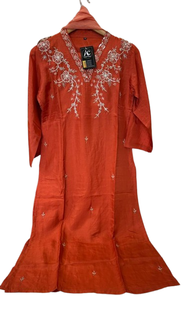 Premium dola silk handwork suit set paired with organza dupatta