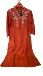 Premium dola silk handwork suit set paired with organza dupatta