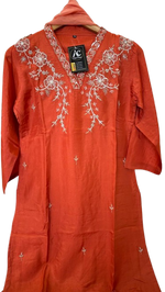 Premium dola silk handwork suit set paired with organza dupatta