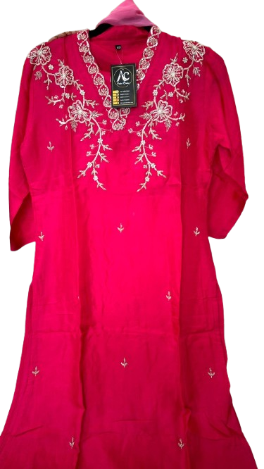 Premium Dola silk handwork suit set paired with organza dupatta