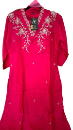 Premium Dola silk handwork suit set paired with organza dupatta