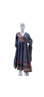 Pretty cotton angrakha Anarkali suit set