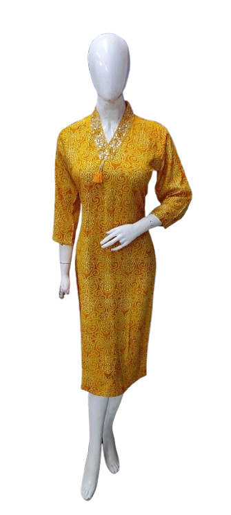 Heavy rayon V neck kurta