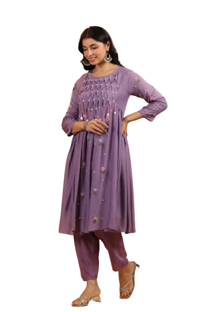 Pretty mul chanderi suit set