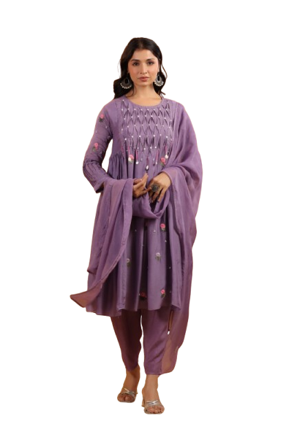 Pretty mul chanderi suit set