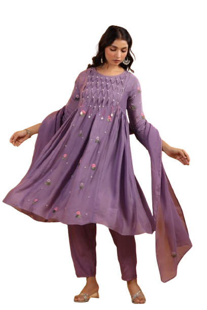 Pretty mul chanderi suit set