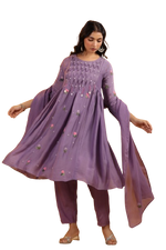 Pretty mul chanderi suit set