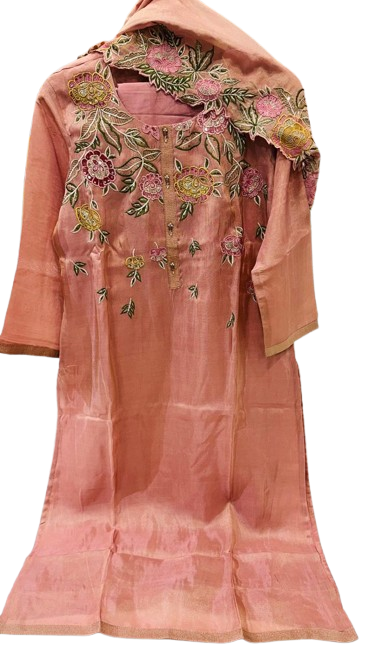 Shimmer tissue fully embroidered suit set