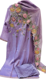 Shimmer tissue fully embroidered suit set