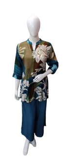 Pure muslin silk digital printed co ord set