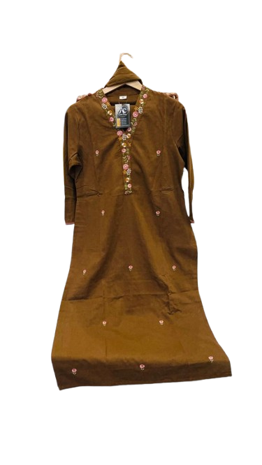 Pretty cotton embroidered cotton suit