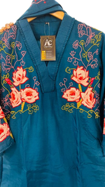 Pretty mul Chanderi embroidery suit set