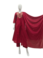 Premium Russian silk embroidered lining suit set