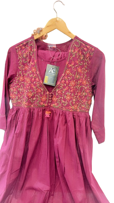 Pretty mul cotton embroidery kurta pant