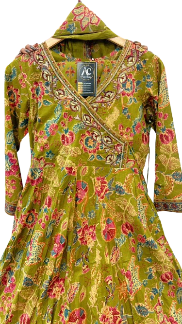 Pure cotton angrakha suit set