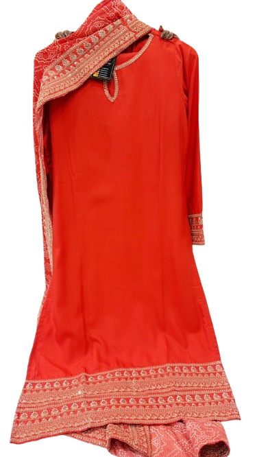 Celebrity design pretty red silk suit