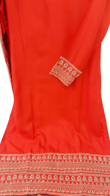 Celebrity design pretty red silk suit