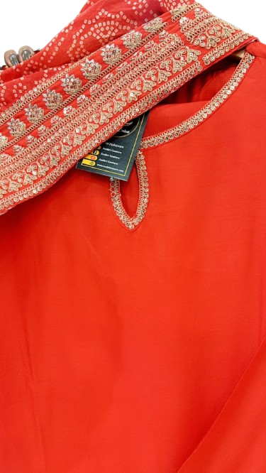 Celebrity design pretty red silk suit