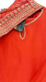 Celebrity design pretty red silk suit