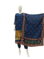 Chanderi silk githan work suit set