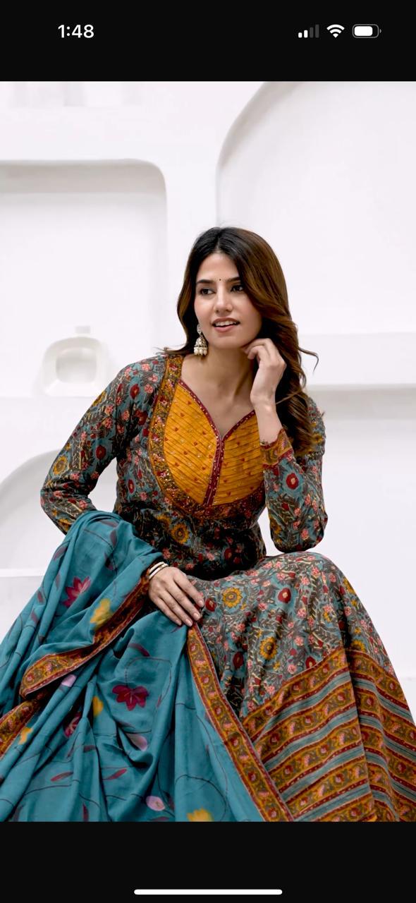 Beautiful Anarkali gown full suit