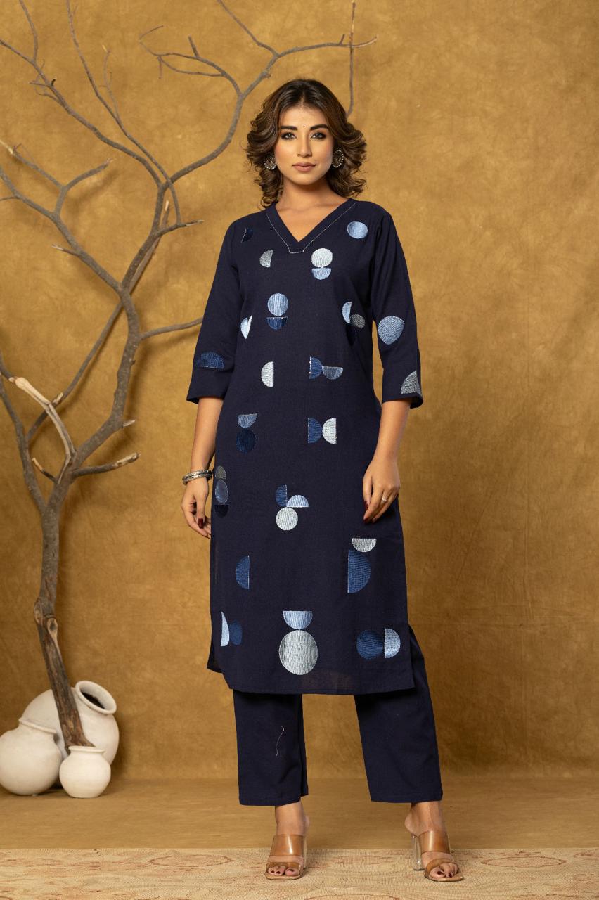 Cotton embroidery kurta pant