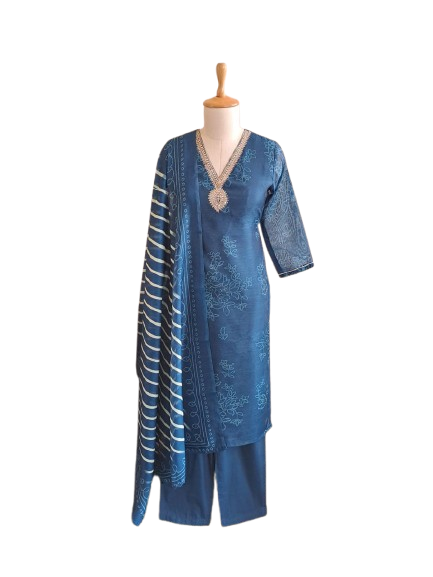 Chanderi silk lining suit set