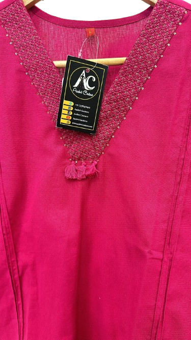 Premium cotton two piece V neck set