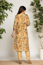 Pure shimmer tissue suit set in kalamkari