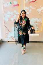 Pretty silk embroidered suit set