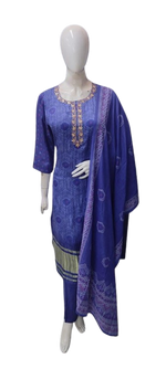 Gaji silk lakri patta suit set