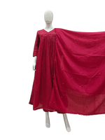 Pure mul cotton embroidered lining suit set in pink