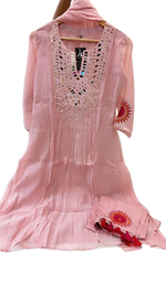 Pretty Mul chanderi real mirror designer sleeves and pant