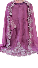 Pretty Mul chanderi hand embroidery suit set