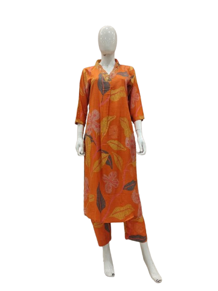 Pretty mul silk digital printed kurta pant