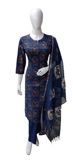 Pretty cotton suit with Kota doria dupatta