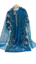 Pretty Muslin front n back embroidered suit set