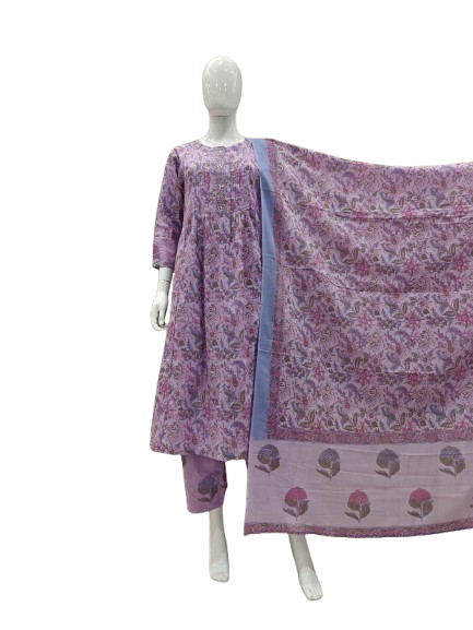 Cotton kalamkari suit set