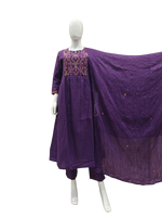 Cotton crosstitch and Kashmiri embroidered suit set