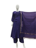 Pretty lining Mul chanderi hand embroidered lining suit set