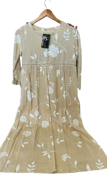 Pure cotton lining kurta pant in beige