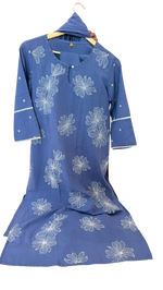 Must buy embroidered cotton suit set in powder blue