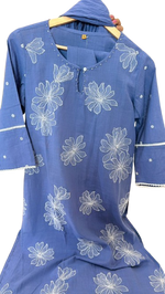 Must buy embroidered cotton suit set in powder blue