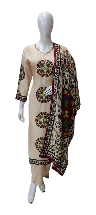 Gorgeous kalamkari dola silk suit set
